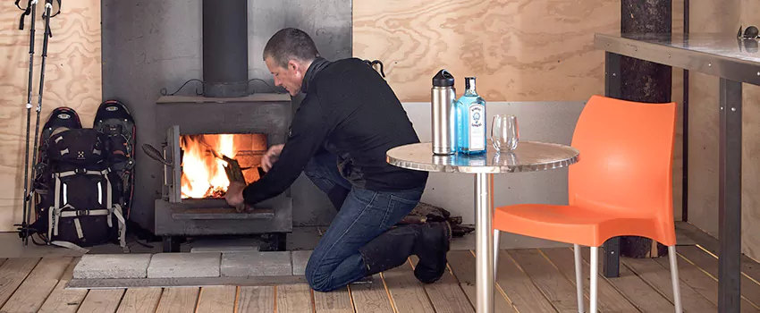 Open Hearth Wood Fireplace Installation in Val dOr, QC